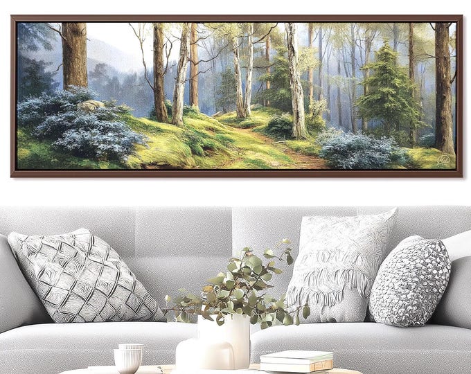 3D Forest Wall Art – Nature Diorama Canvas Print for Rustic Home Decor