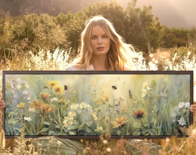 Summer Meadow Canvas Print: Modern Farmhouse Wall Art