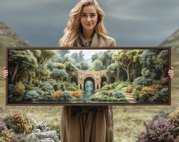 The Hanging Gardens of Babylon - Fantasy Canvas Wall Art Print