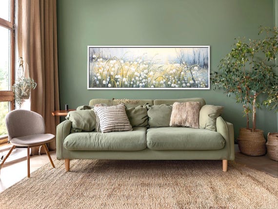 Bells Flowers Canvas Print – Panoramic Botanical Meadow Wall Art