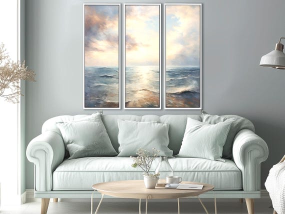 Seascape Canvas Print Set: Serene Ocean View, Coastal Wall Art
