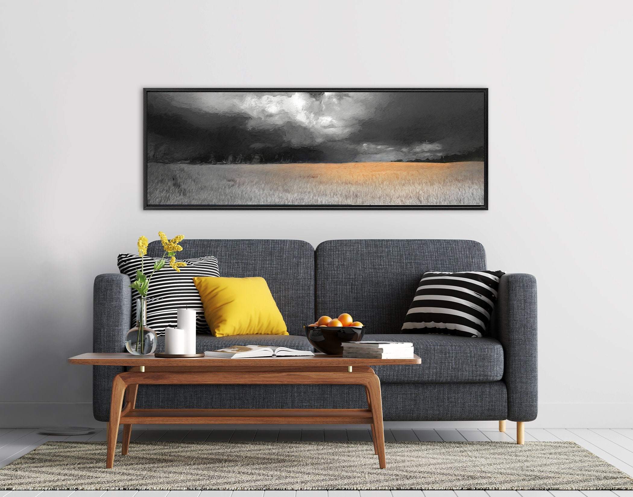 Burnt Orange And Gray Oil Landscape Painting On Canvas Ready To Hang