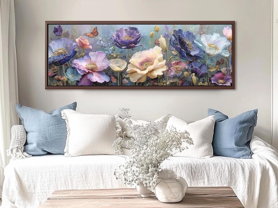 Wildflower 3D Impression Canvas Print: Extra Large Colorful Floral Wall Art