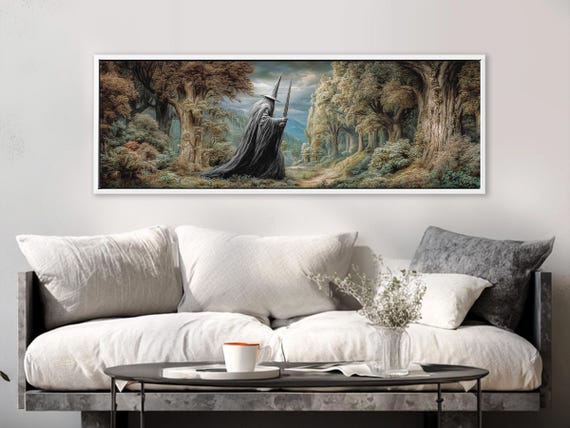 Dark Academia Art Wizard Painting, Dark Fantasy Book Lover Gift, Library Decor Fantasy Wall Art, Magical Impression 3D Wizard Decor