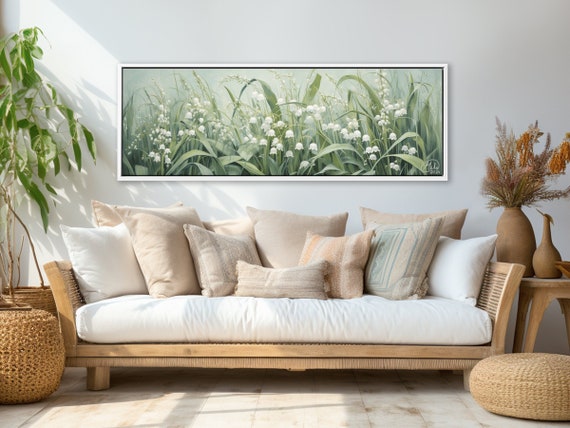Lily Of The Valley: Botanical Wall Art On Canvas, Sage Green Art