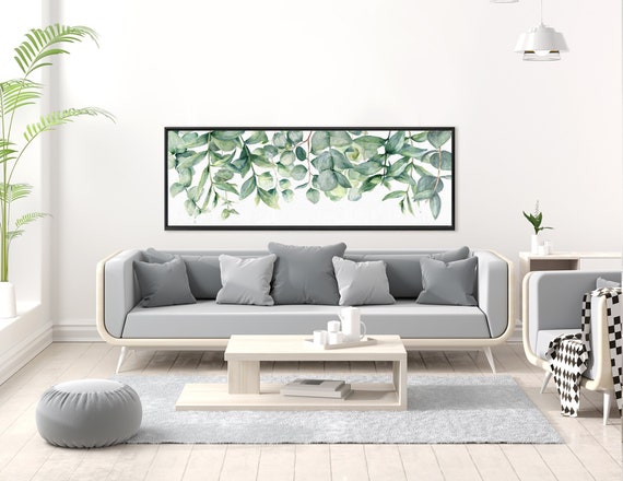 Eucalyptus Wall Art, Green Botanical Art On Canvas - Large Gallery Wrap Canvas Wall Art Prints With Or Without External Float Frame