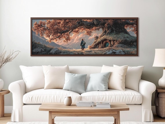 Hobbit Adventures Book Lover Gift, Tolkien Inspired Hobbitcore Library Decor, Extra Large Wall Art, Lord of the Rings - lotr Impression 3D