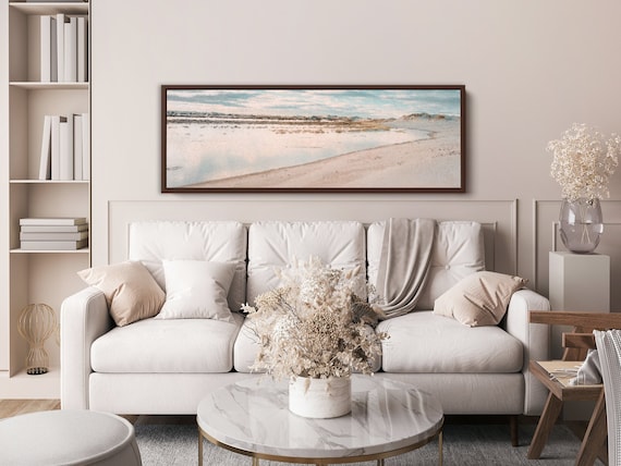 Beach. Coastal Wall Art, Oil Landscape Painting On Canvas By Mela - Large Gallery Wrapped Canvas Art Prints With Or Without Floating Frames.