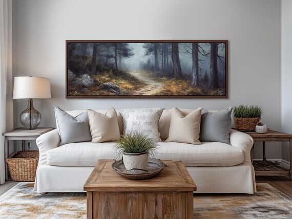Lord of the Rings Inspired - Moody Forest Canvas Print. Book Lovers Gift, Framed Wall Art