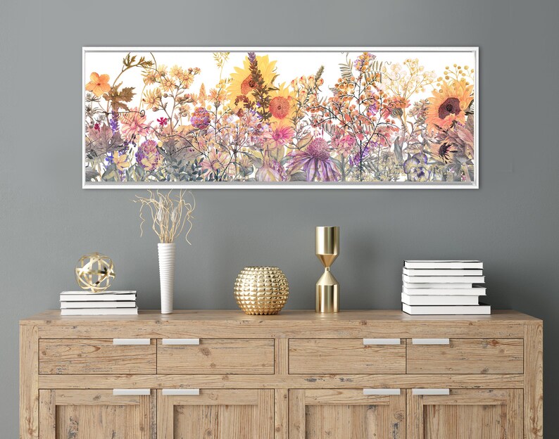 Floral Wall Art. Flower Meadow Watercolor Flowers Painting - Etsy