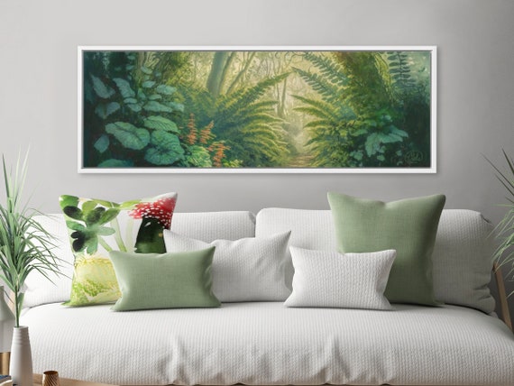 Botanical Wall Art, Oil Landscape Painting On Canvas By Mela - Large Gallery Wrapped Canvas Wall Art Prints With Or Without Floating Frames.
