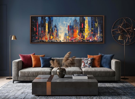 Abstract New York Cityscape Canvas Print: Modern Framed Wall Art