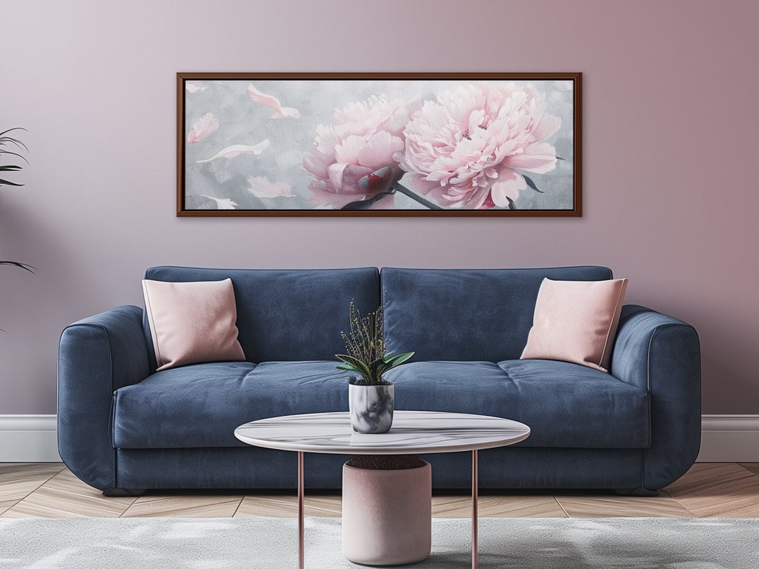 Peony in Bloom Large Pink Flower Wall Art, Comfort Colors, Aesthetic ...