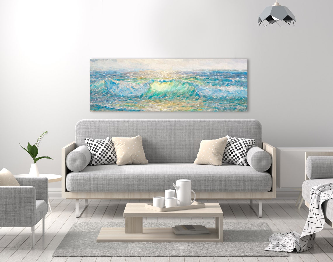 Wave Ocean Wall Art Impressionist Oil Painting on Canvas - Etsy