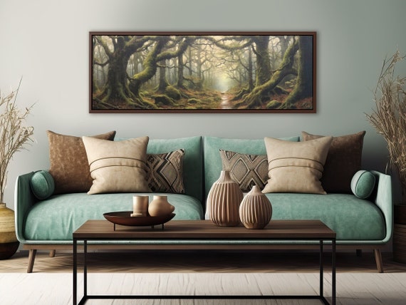 Old Forest Path Wall Art, Landscape Print On Canvas by Mela - Large Panoramic Canvas Wall Art Prints With Or Without Floating Frames.