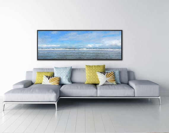 Sea View, Oil Landscape Painting On Canvas - Ready To Hang Large Gallery Wrap Canvas Wall Art Prints With Or Without External Floater Frames