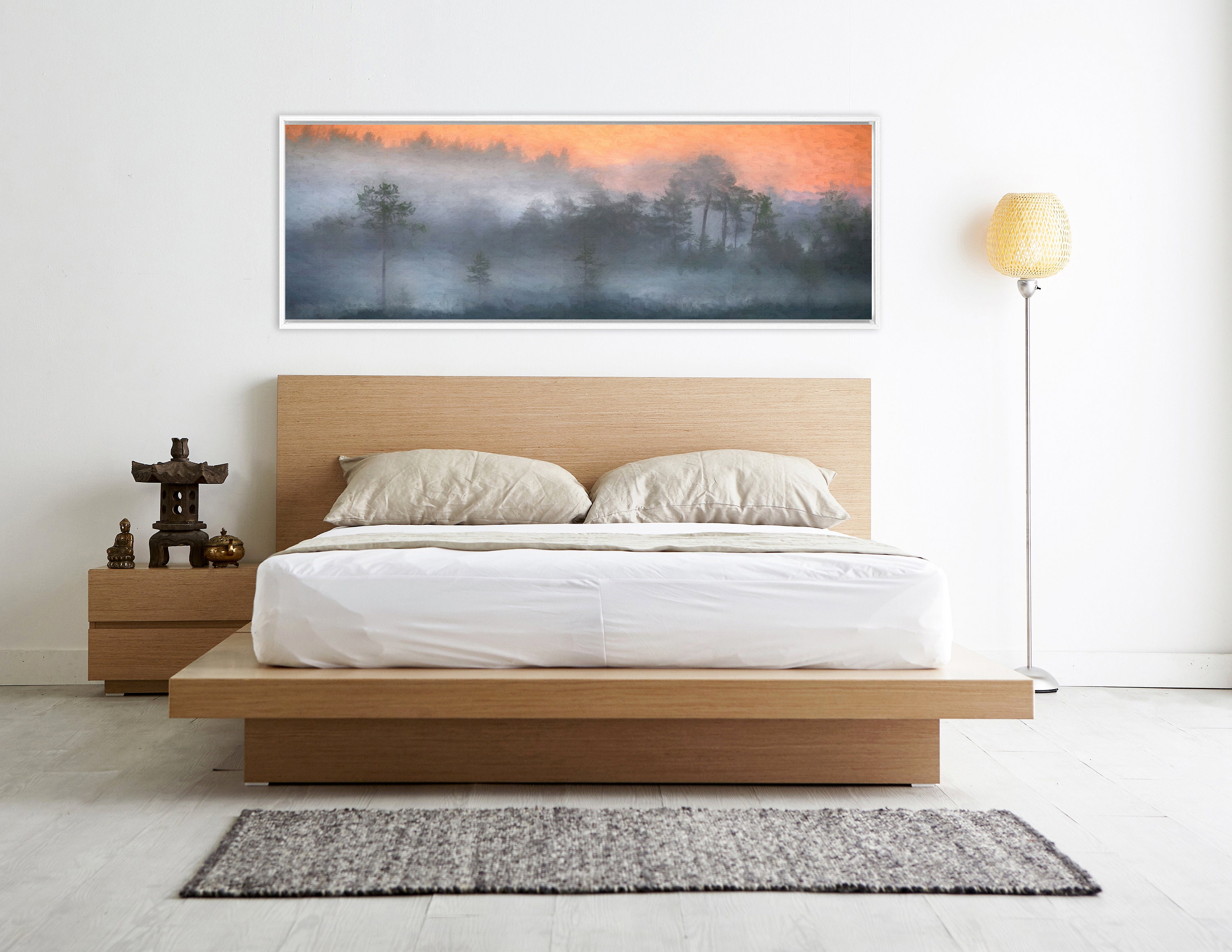 Burnt Orange And Gray Oil Landscape Painting Ready To Hang Large