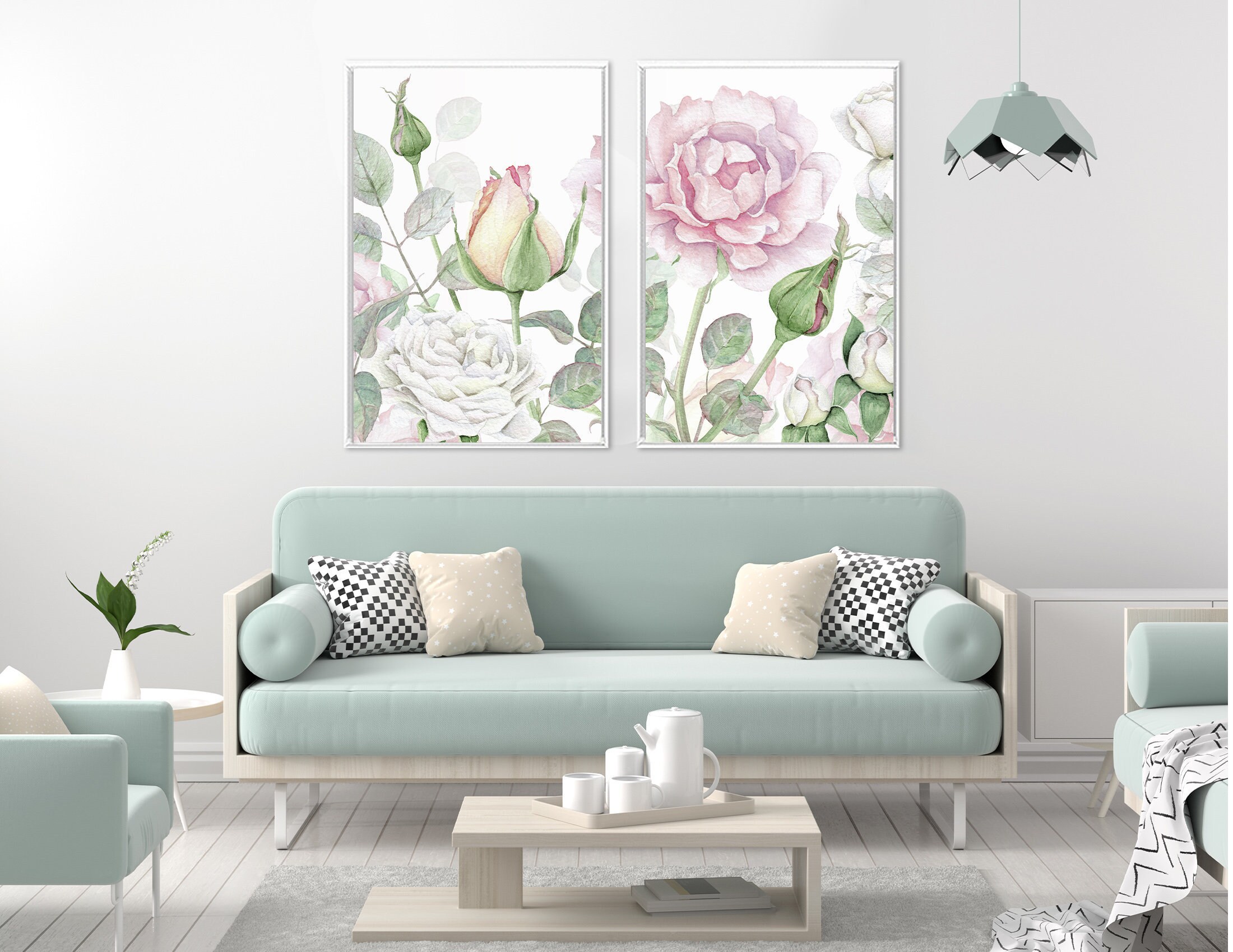 Nursery Decor Timprint Yellow Gray Home Posters Set Yellow Gray