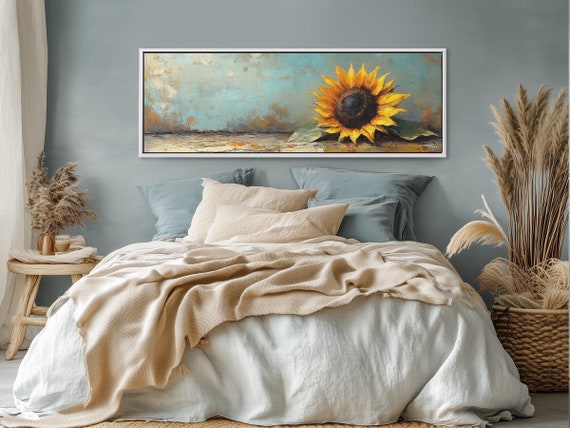 Sunflower – Summer Style Canvas Wall Art | Cottage Core Decor | Unique Wall Art | Framed Wall Art | Extra Large Wall Hanging | Boho Wall Art