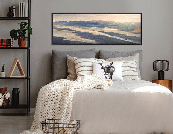 Mountain Wall Art, Oil Landscape Painting On Canvas - Ready To Hang Large Panoramic Canvas Wall Art Prints With, Or Without Floating Frames.