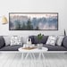 Foggy Mountain Forest, Oil Landscape Painting On Canvas - Ready To Hang Large Panoramic Canvas Wall Art Prints With Or Without Floater Frame