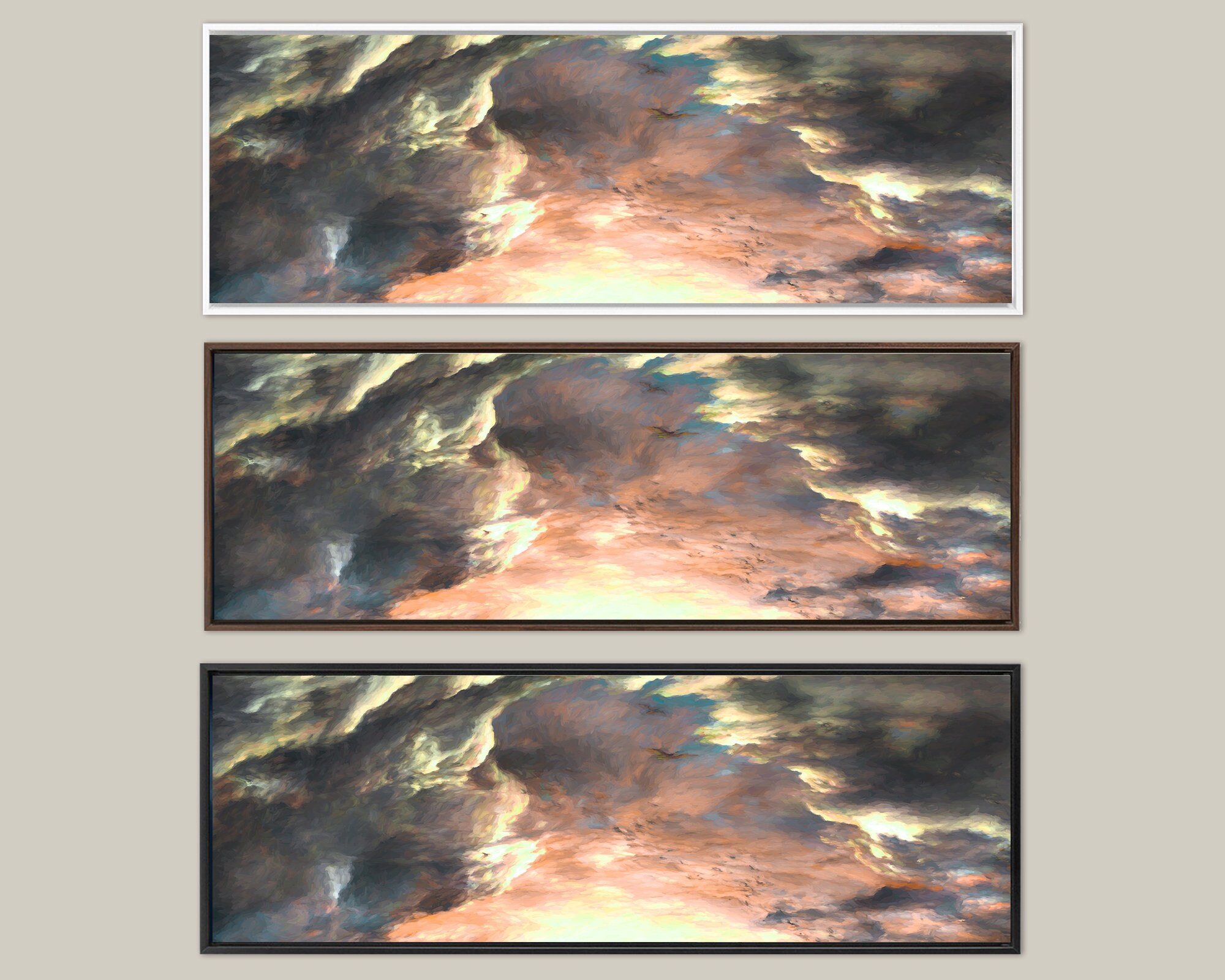 Clouds Celestial Wall Art, Impressionist Oil Painting On Canvas - Ready