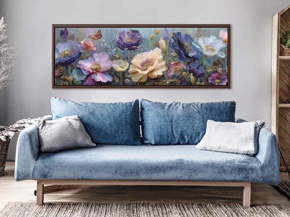 Birthflower Meadow Large Wall Art Print. Hypebeast Decor Summer Style Framed Wall Art Maximalist Decor, Impression 3D Wall Art New Home Gift