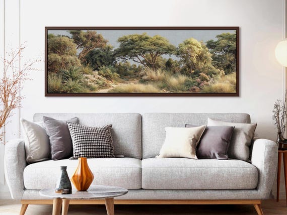 Diorama Forest Landscape Canvas – Framed Panoramic Optical Illusion Wall Art