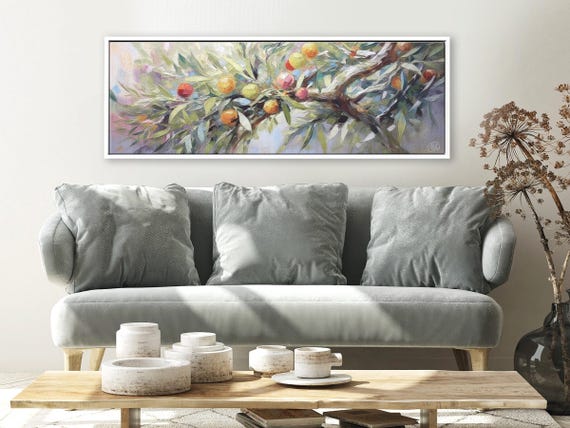 Olive Tree Branch Canvas Print: Sage Green Botanical Wall Art