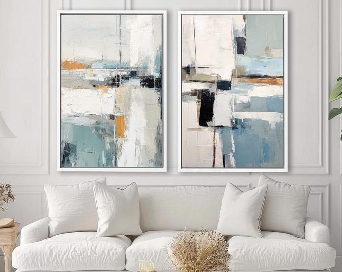 Abstract Canvas Painting Set: Modern Framed Wall Art