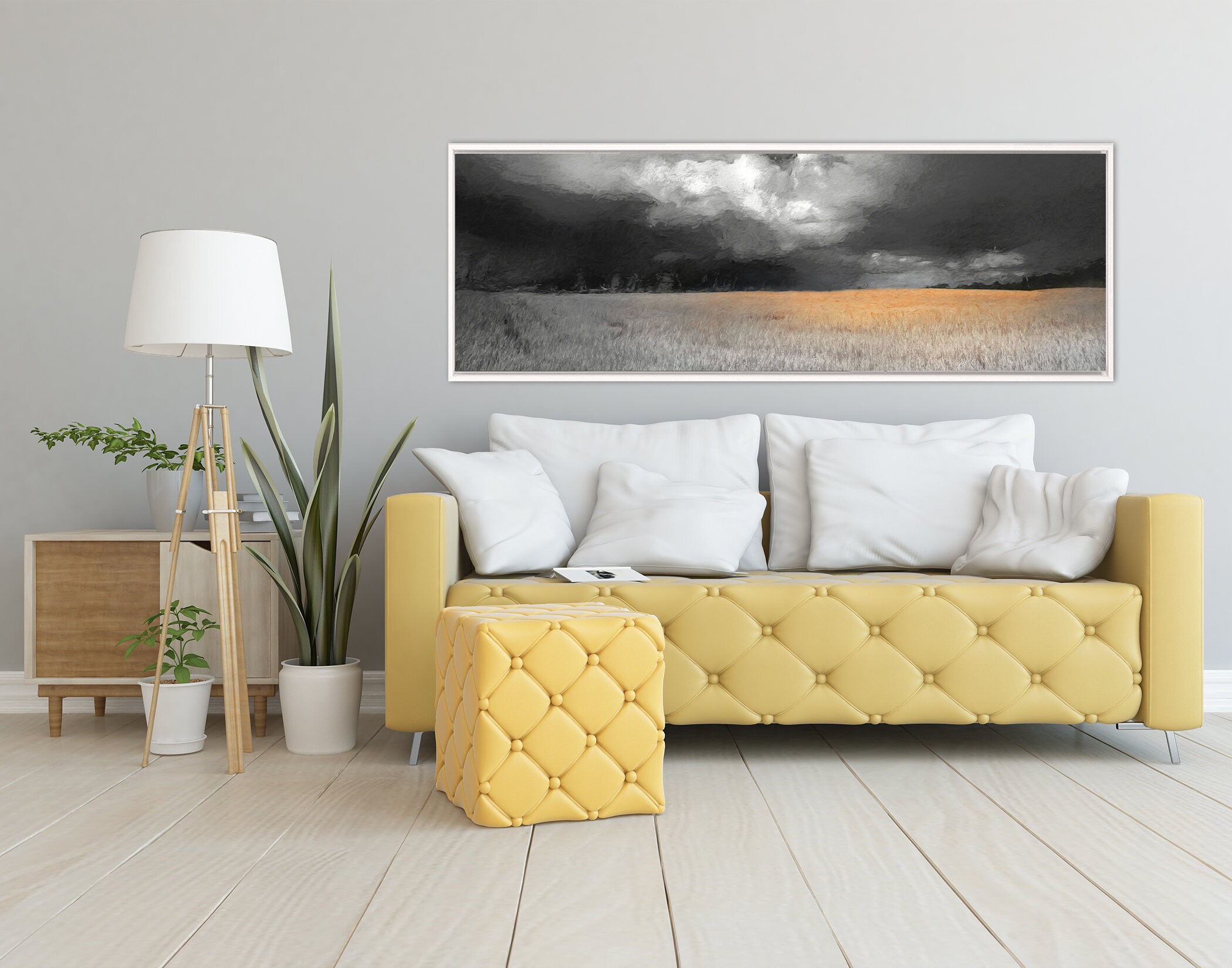 Burnt Orange And Gray Oil Landscape Painting On Canvas Ready To Hang