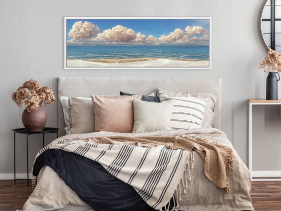 Coastal Cloudscape: Serene Beach and Sky Canvas Art