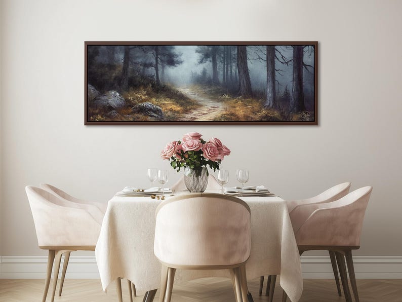 Lord of the Rings Inspired Moody Forest Canvas Print. Book Lovers Gift