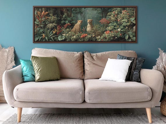 Maximalist Decor - Leopard Wall Art or Cheetah Print, Chic Extra Large Wall Art Panoramic Room Decor Eesthetic Hypebeast Decor Above Bed