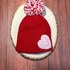 Baby Valentines Day hat knit baby hat baby shower gift newborn photo prop ready to ship image 3