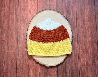 Baby candy corn hat crochet baby hat Halloween hat Halloween costume baby shower gift newborn photo prop newborn candy hat ready to ship