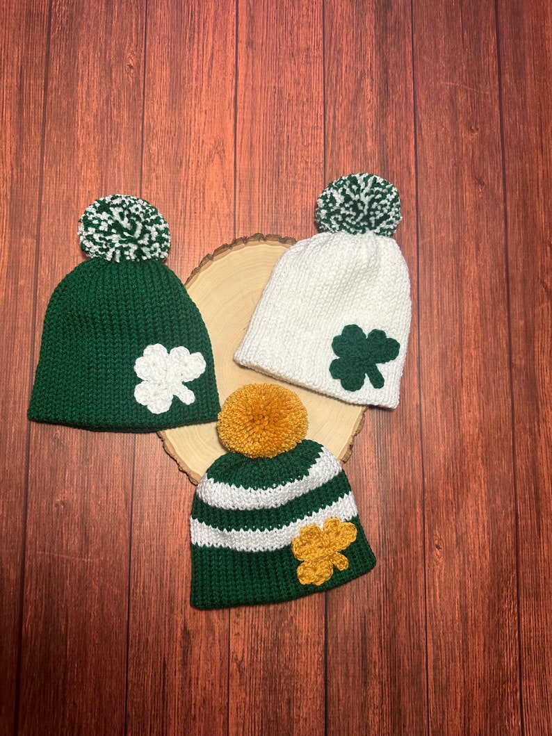 Baby St. Patrick's day hat knit gifts for baby image 2