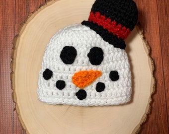 Crochet Baby Snowman Hat: Handmade Photo Prop, Christmas Outfit