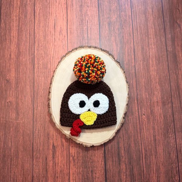 Baby turkey hat crochet turkey hat newborn turkey hat thanksgiving hat baby shower gift newborn photo prop ready to ship