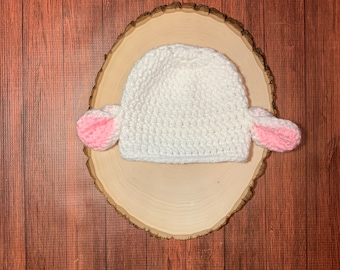 Baby Lamb hat crochet lamb hat crochet baby hat newborn lamb hat baby shower gift newborn photo prop ready to ship