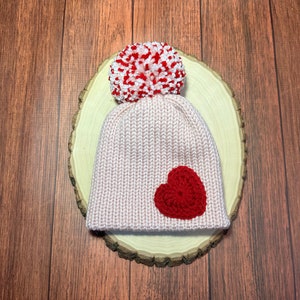 Baby Valentines Day hat knit baby hat baby shower gift newborn photo prop ready to ship image 4