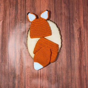 Newborn fox outfit baby fox outfit newborn fox hat Halloween costume baby shower gift newborn photo prop ready to ship image 1