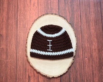 Baby football hat crochet football hat newborn football hat baby shower gift newborn photo prop ready to ship