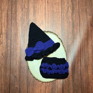 Handmade Crochet Baby Witch Outfit: Newborn Halloween Costume (0-3 Months)