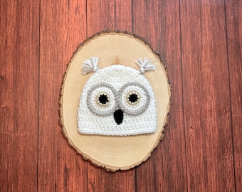 Baby owl hat crochet owl hat newborn owl hat baby shower gift newborn photo prop ready to ship