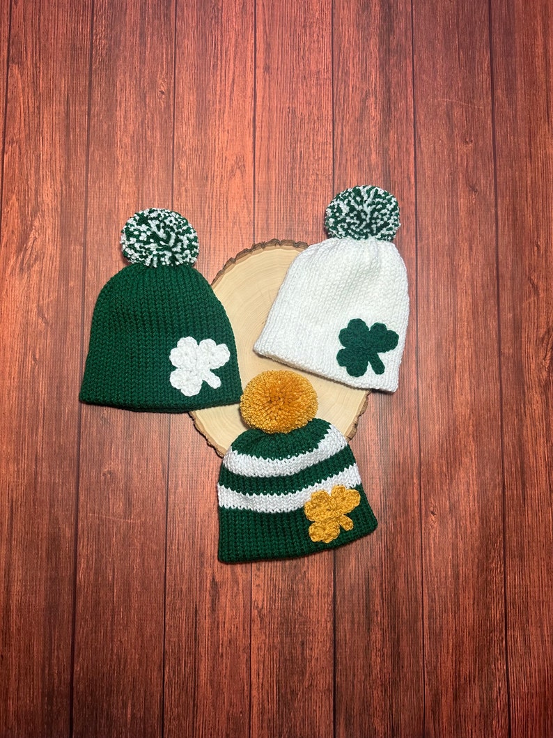 Baby St. Patrick's day hat knit gifts for baby image 1
