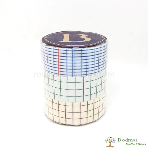 Classiky Grid Washi Tapes - 18mm - Set of 3