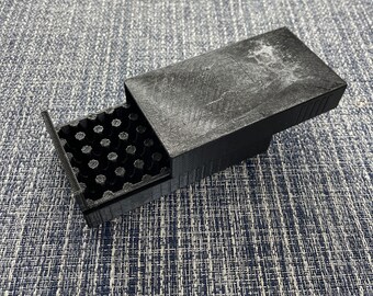Caja de munición redonda para pistola Luger de 9 mm, tapa deslizante, color negro