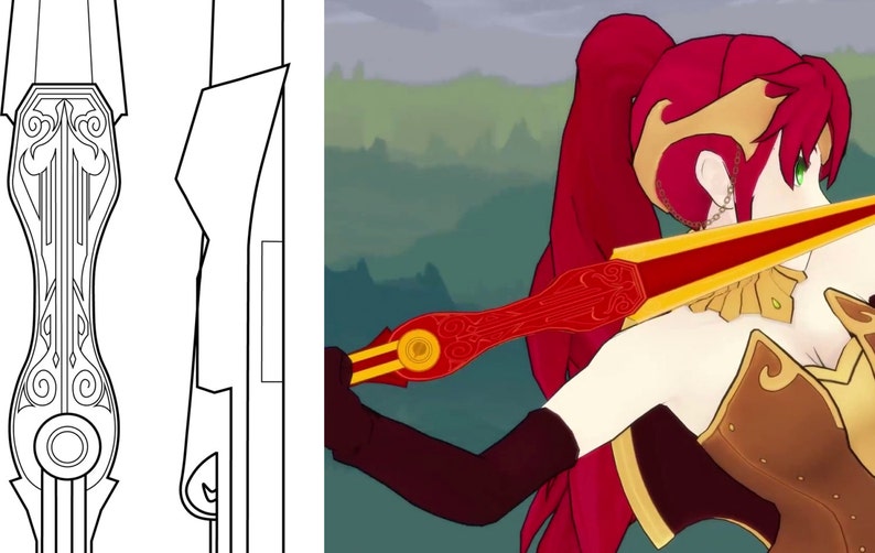 rwby pyrrha statue