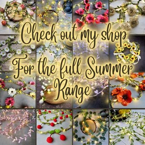 White string lights. Rustic fairy lights. Leaf garland bunting, Farmhouse home decor, Christmas decor, Cottagecore winter table decoration image 10